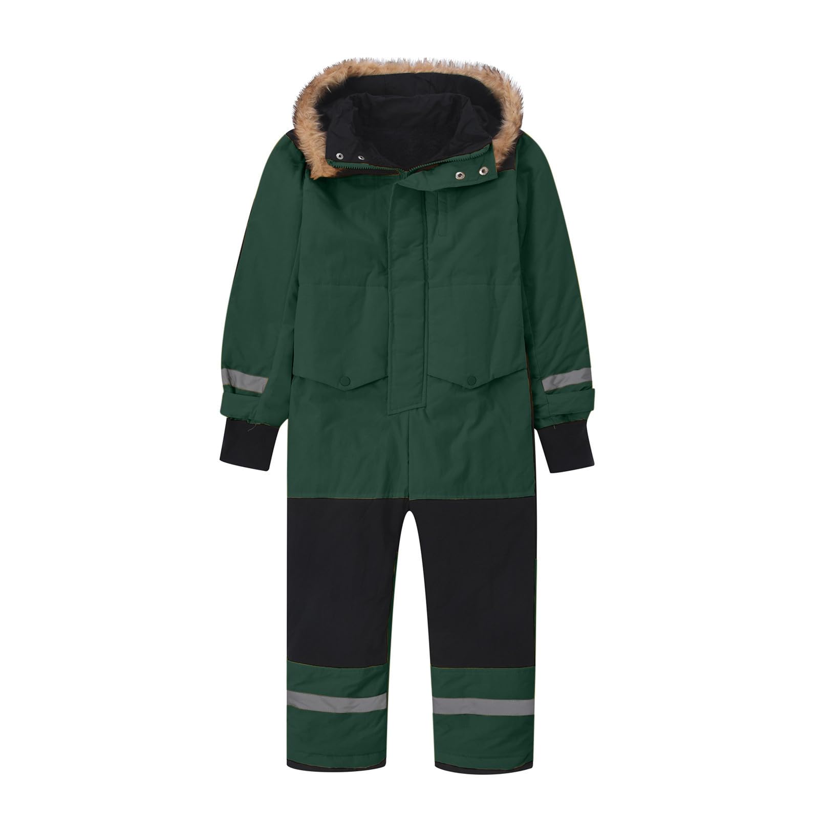 Schneeanzug Kinder Warmes Daunenjacke Set Wasserdichter Winter Skijacke Softshell Dickere Skihose Fellkragenkapuze Winddichter Skianzug Reflektierenden Skibekleidung für Kinder Skioverall