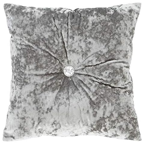 Catherine Lansfield Silver Grey Velvet Cushion Cover