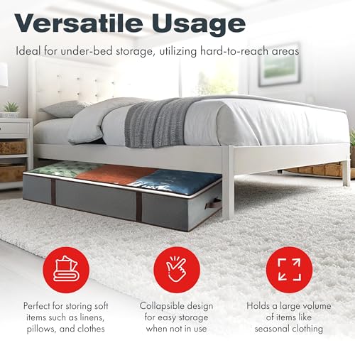 Underbed-Storage-Bags-4-Pack-Foldable-Under-Bed-Storage-Organizer-for-Clothes-Bedroom-Blankets-Comforter-Pillows-Linen-Sheets-Towels-Sweaters-Shoe-Drawers-Ideal-for-College-Dorms-Grey