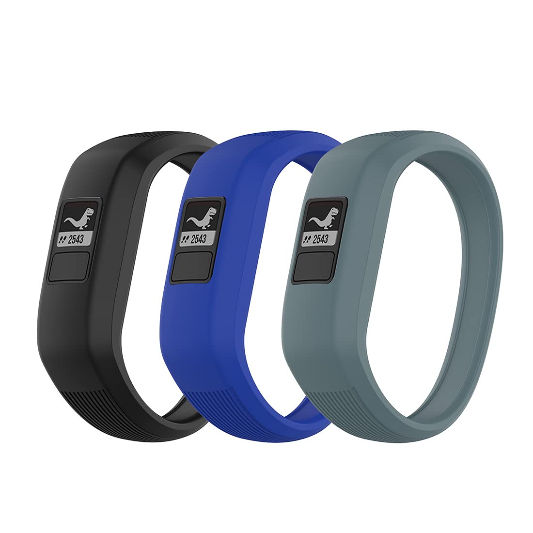 Bexido Strap Compatible with Garmin Vivofit JR/Vivofit JR 2/Vivofit 3,[3 PCS] Soft Silicone Colorful Wristband Sport Accessory Bracelet Replacement Band, Large Small for Kids