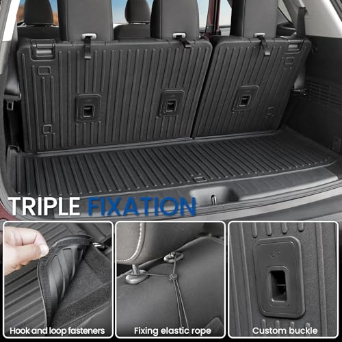 Image of Cargo Mat with Backrest Mats and Sub-Trunk Mat for 2022-2025 2026 Nissan Pathfinder 7 /8 Seats Accessories, All-Weather Cargo Liner Car Mat(for Nissan Pathfinder | 2022-2026)