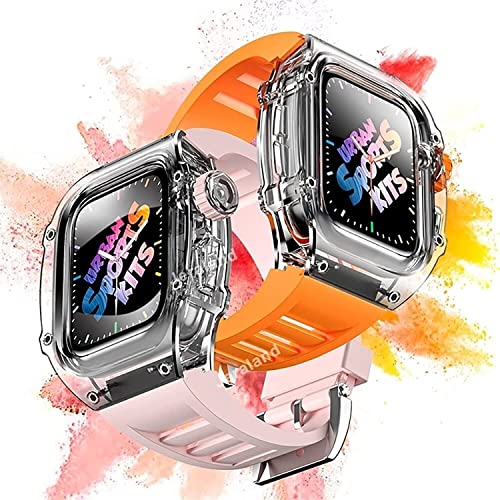 Bracelet de montre en silicone et coque Apple Watch 45mm 44mm transparent iWatch 8 7 - 3