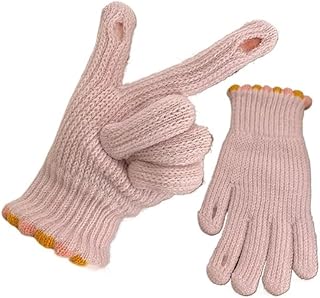 Guantes cálidos para ahorro de pantalla táctil, guantes de punto para estudiantes, hombres y mujeres, color sólido, grueso huir