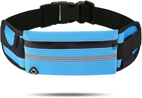 Riñonera de cinturón para correr,Riñonera resistente al agua,Bolsa ajustable para correr, Azul, Sencillo