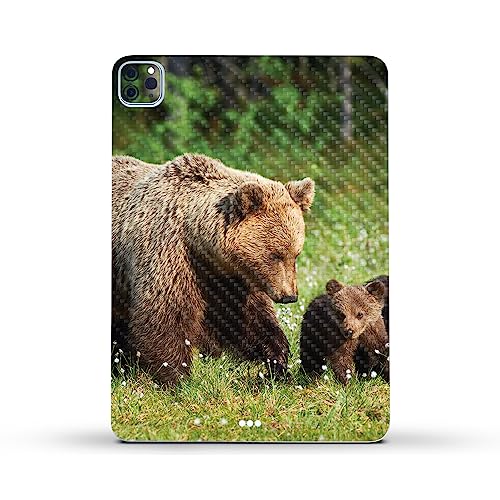 Image of MightySkins Carbon Fiber Skin Compatible with Apple iPad Pro 11 inch M2 4th Gen (2022) Full Wrap Kit - Grizzly | Protective, Durable Textured Carbon Fiber Finish | Easy to Apply | Made in The USA
