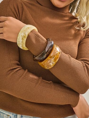 Acrylic Resin Bangles Bracelets for Women Wide Irregular Geometric Wristband Statement Bracelet Punk Chunky Acrylic Resin Bangle2