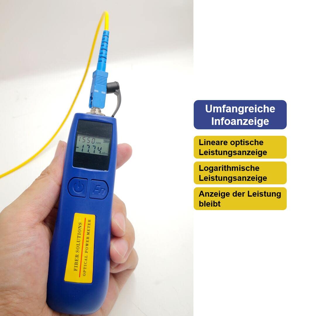 Optischer Leistungsmesser Mini Optical Power Meter -70~+10dBm 6 kalibrierte Wellenlängen Glasfaser hohe Präzision 68g