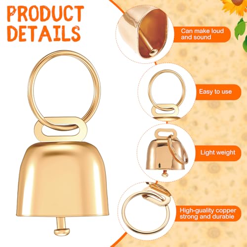 Image of Talltalk 2 Pack Goat Collars with Bells Grazing Copper Bell and Adjustable Nylon Collar Set Loud Bronze Bell for Farm Sheep Cow Sheep Dog Accessories Goat Owner Gift(Sunflower)