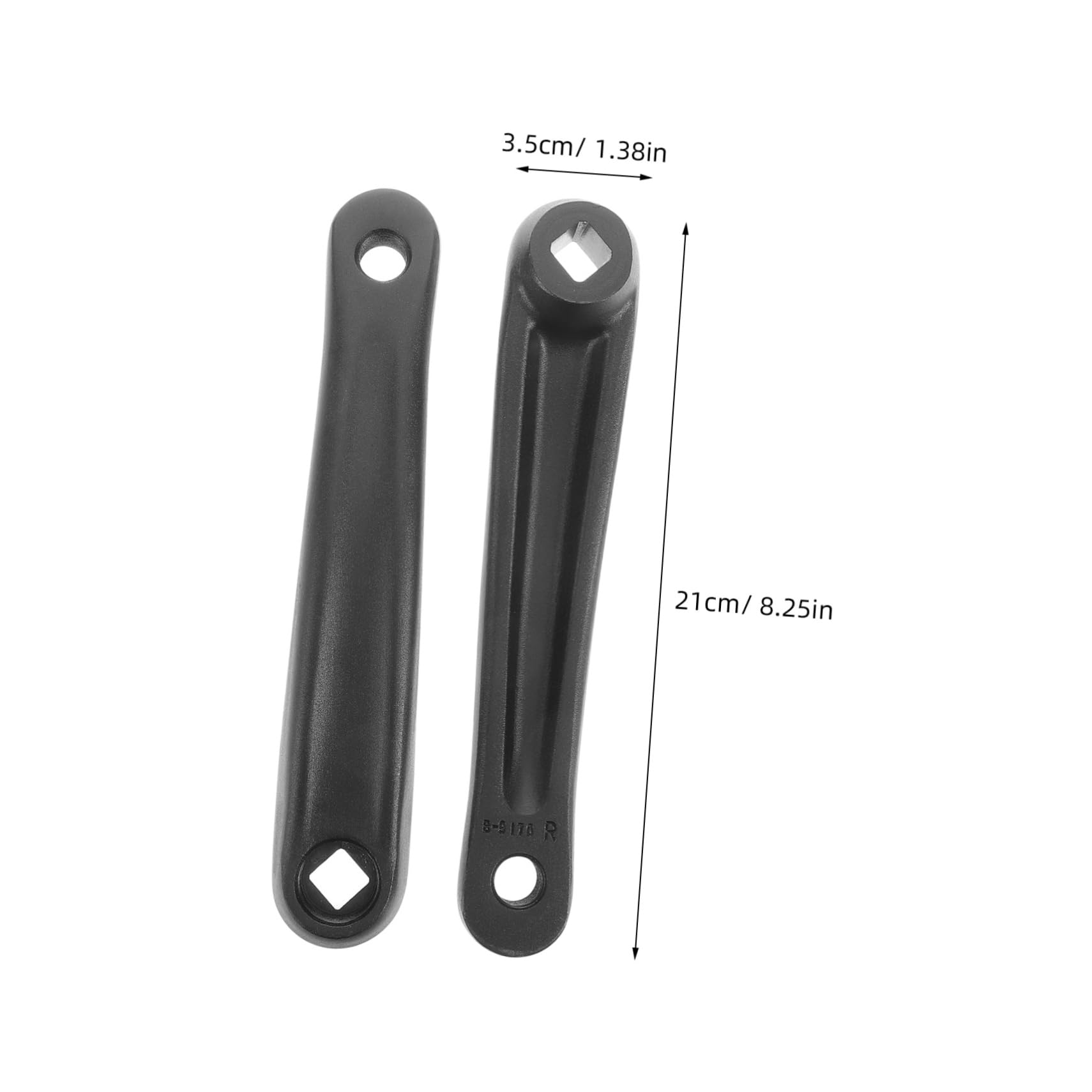 BESPORTBLE Pedivella per Motore Centrale Bici 170mm, Coppia Nera | Foro Quadrato Orizzontale, Metallo, 2 Pezzi, per Bici da Strada e Mountain Bike