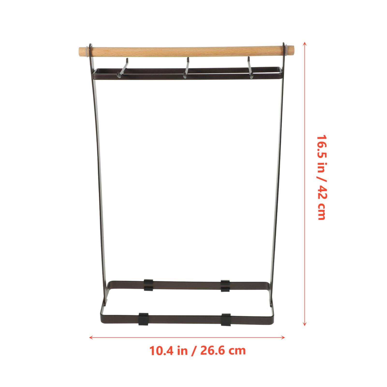 Kichvoe Porta Utensili da Cucina Nero in Legno e Ferro Ganci