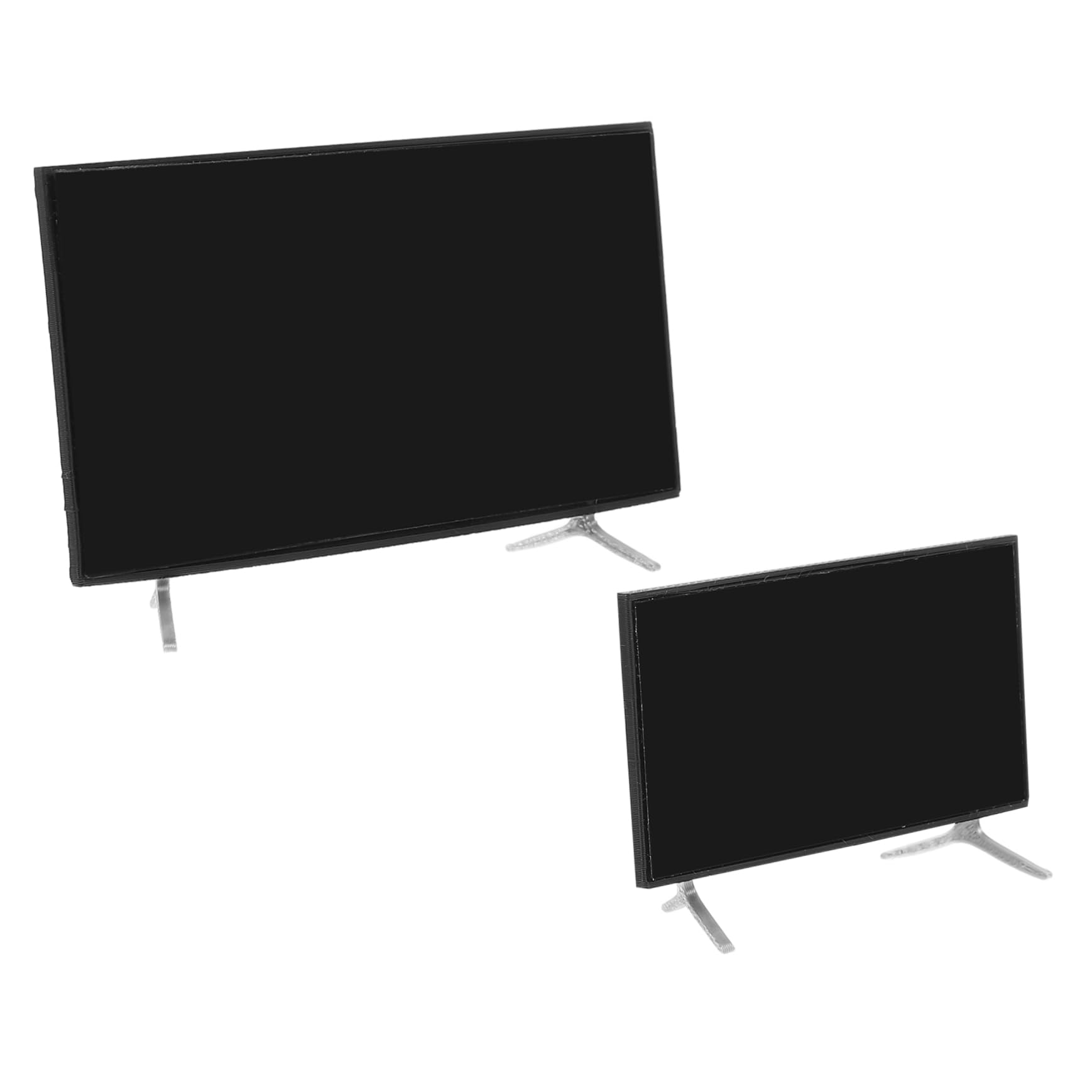 2 piezas de televisión en miniatura para casa de muñecas con soporte para decoración de sala de estar, detalles realistas, opciones de visualización versátiles, casa de muñecas, centro de