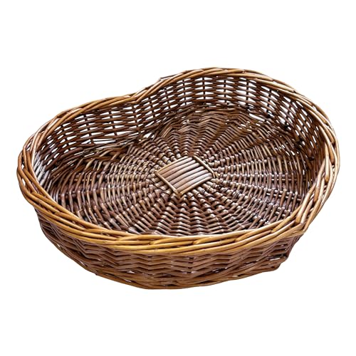 Arthur Cameron Panier de rangement en osier en forme de cœur pour repose-pieds (distillé, moyen)