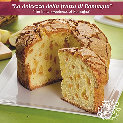 FLAMIGNI, Artisan Farmer Panettone mit Birne, Pfirsich, Apfel und Kandierter Aprikose, Glasiert mit Haselnüssen, Mandeln und Zucker, ohne Rosinen, Geschenkpaket mit Weihnachtsdeko, 1kg