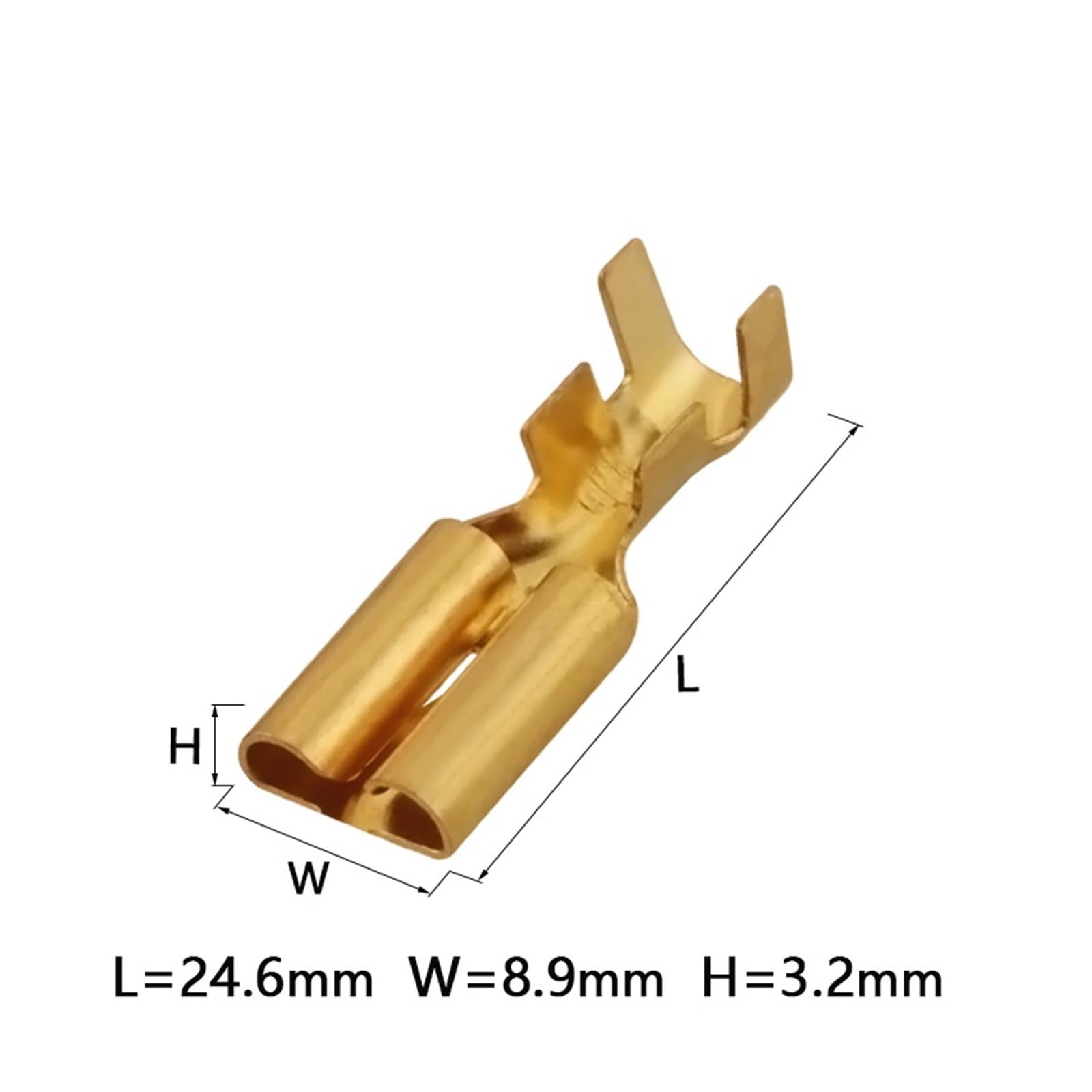 Terminal de engarzado de latón dorado de 7,8mm, Conector de prensado en frío, DJ625-7.8X0.8C DJ623-E7.8X0.8 for coche(Female B,500 Pcs)
