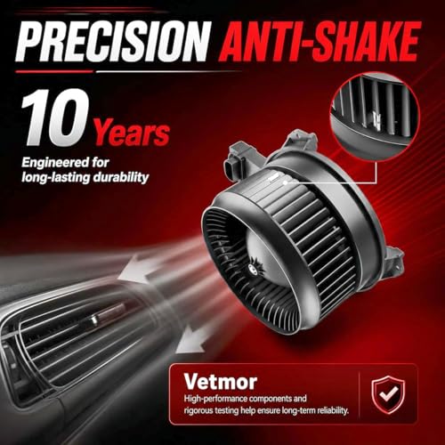 Image of Vetmor Front HVAC Blower Motor for 2008-2012 Buick Enclave, 2009-2012 Chevrolet Traverse, 2007-2012 GMC Acadia 2007-2010 Saturn Outlook, Replace OE# 20907444 20911076 22810567 22961461