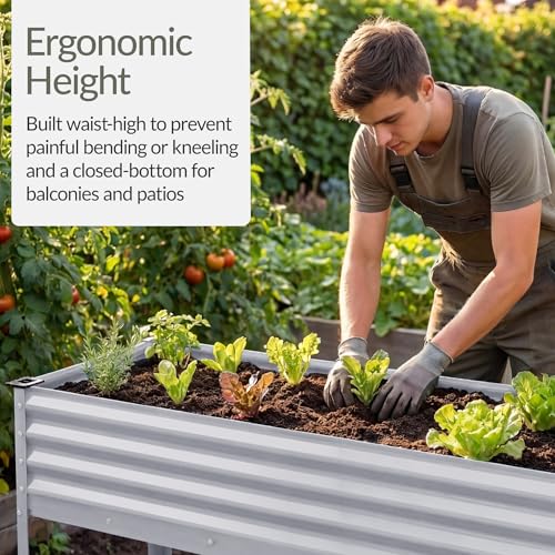 Image of Best Choice Products 48x24x30in Galvanized Raised Garden Bed, Metal Elevated Planter Box, Vegetable Garden for Backyard, Patio, Balcony - Silver