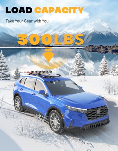 Image of Tuyoung 300lbs All Aluminum Roof Rack Cross Bars Fit for 2023-2026 Honda CRV CR-V & CRV Sport Hybrid, Lockable Heavy Duty Crossbar Roof Rail Rooftop Skiboard Canoe Kayak Bike Cargo Luggage