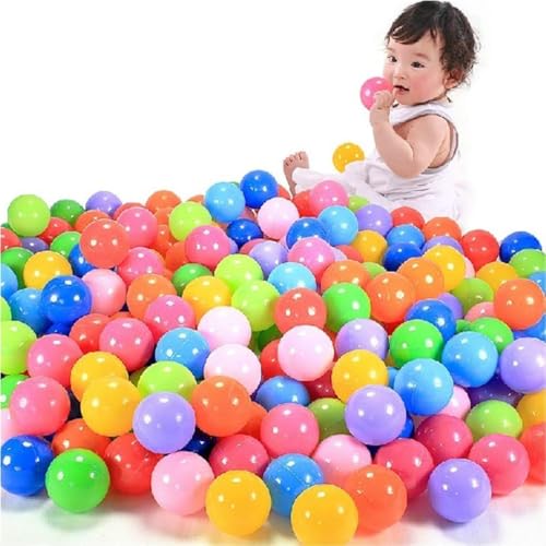 SKY-TOUCH 200 Pieces Each Pack of Soft and Colorful Plastic Ocean Balls Ideal to fill Indoor and Outdoor Playpen Ball Pits and Playhouse for Babies Toddlers and Kids (Item Diameter:5.5cm)