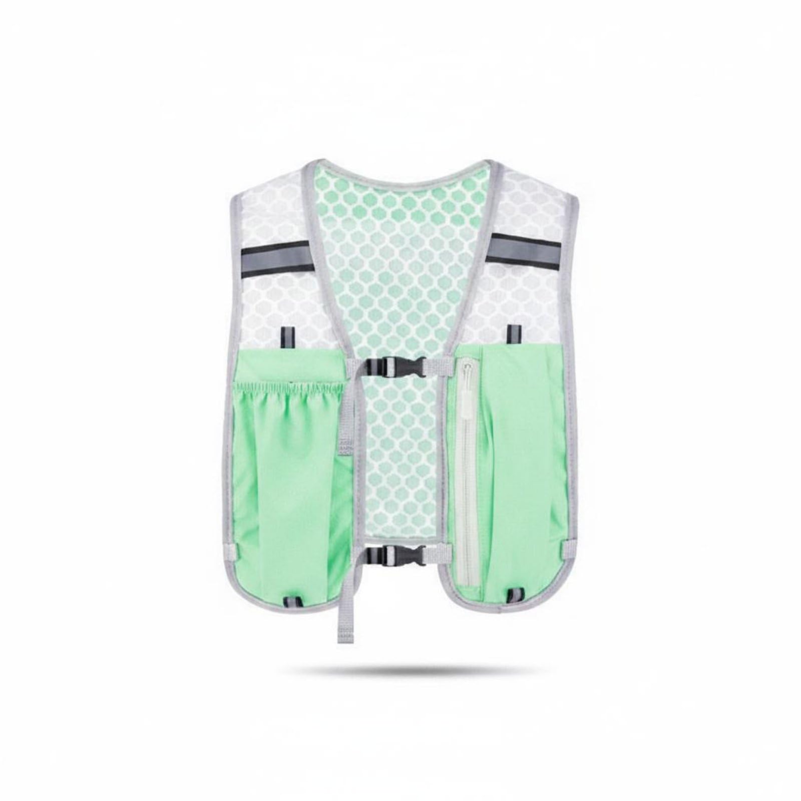Lightweight Trail Running Hydration Vest Multiple Pockets Long-Distance Water Vest Adjustable Straps Hydration Backpack Breathable for Runners, Cyclists, Hikers, Hiking, Green|Hydration Packs-image-15
