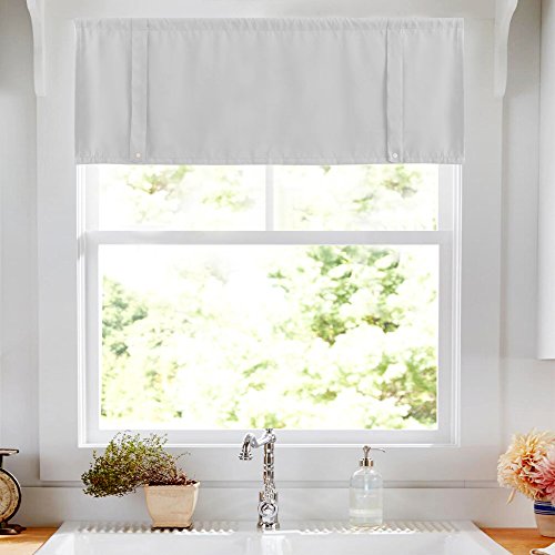 Tie-up Valance for Kitchen Windows Tie Up Curtains for Windows Room Darkening Curtain Adjustable Balloon Window Shades, Rod Pocket, 20