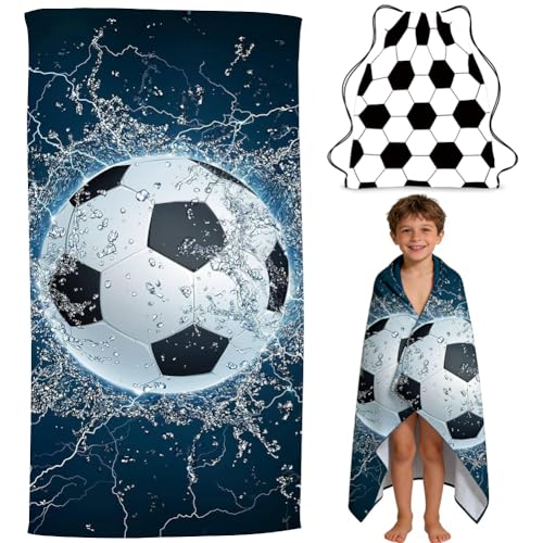 KMFASVX Fußball Strandtuch,Weltmeisterschaft Personalisiert Fußball Strandtuch,für Schwimmen, Surfen, Bad, Pool, Fitnessstudio,Football Beach Towel 140×70cm