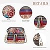 DIRRONA Umhängetasche Damen aus Leder – Bunte Crossbody Bag im Vintage Patchwork-Design, Tasche für Damen perfekt für Arbeit, Reisen & Alltag Bunt Streifen #3