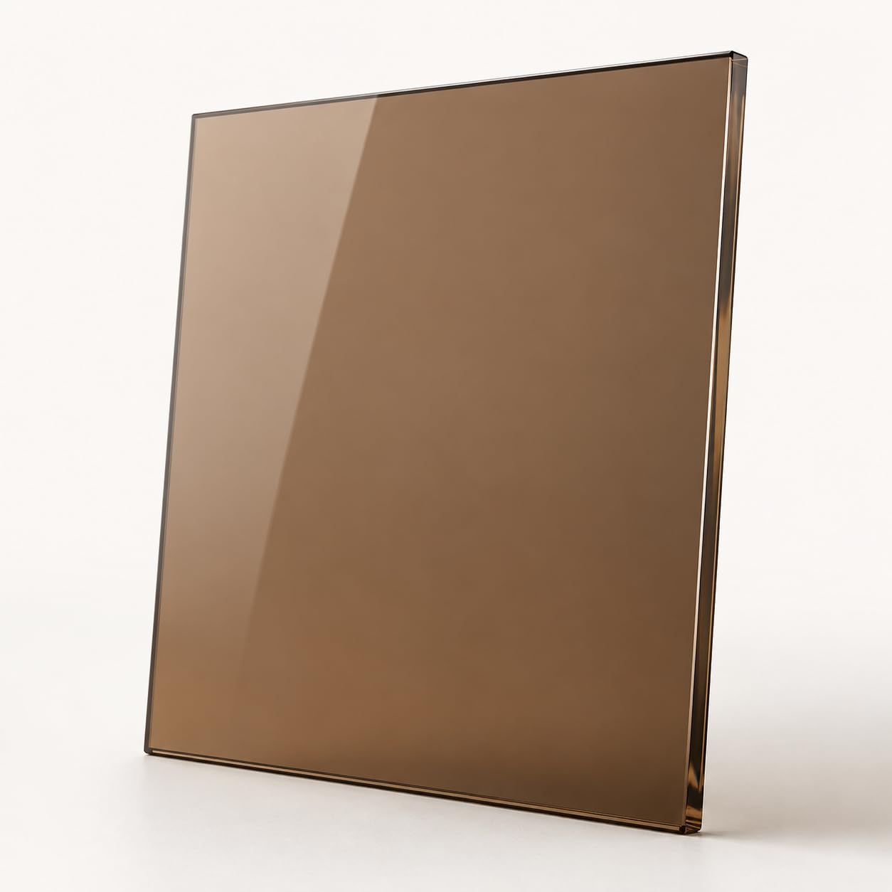Cristal simple Parsol Bronce personalizado a medida con cantos pulidos (10mm - 40x30cm)