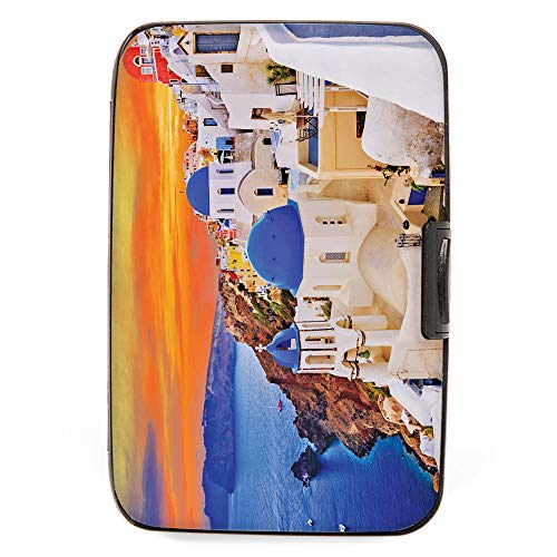 Greece Landscape RFID Secure Theft Protection Credit Card Armored Wallet Travel