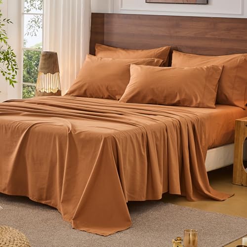Image of Bedlifes 100% French Linen King Bed Sheet Set - 16 inch Deep Pocket, 4-Piece | Soft & Durable, Breathable & Cooling, Pure Flax Linen, OEKO-TEX Certified, Moisture-Wicking, Easy Care, Machine Washable