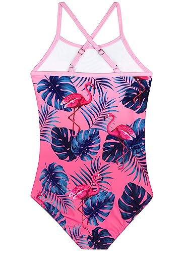 Image of Girls Swimsuit One Piece Bathing Suit with Adjustable Straps Cute Little Kids Swimming Suits Beach Swimwear 4T-12