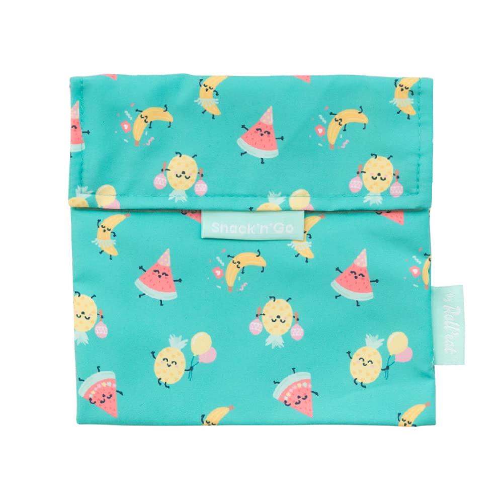 Roll'eatMr. Wonderful Reusable Sandwich Holder, Eco-Friendly Bag Without BPA, Fruits Color Snack Holder - Snack'n'Go