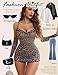 Avidlove Sexy Lingerie Women's Sheer Mesh Lingerie See Through Dress Club Outfits For Women (Brown Leopard, Small)