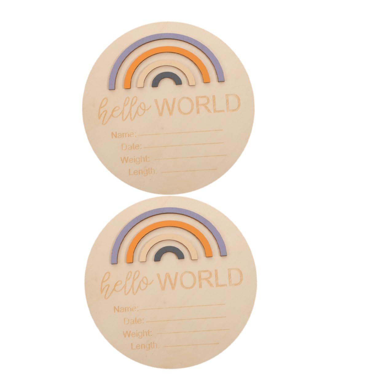 SUPVOX Name Signs for Nursery Monthly Milestone Wooden Signs Rainbow Pattern Milestone Markers Cards for Baby Announcement