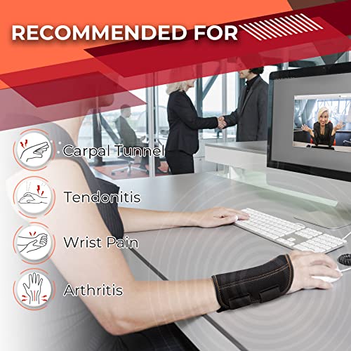CURECARE Carpal Tunnel Wrist Splint, Breathable Wrist Splint for Men & Women, Wrist Brace Night Support with 2 Adjustable Straps, Wrist Brace for Tendonitis, Arthritis (Right Hand-Black, S/M) - 3