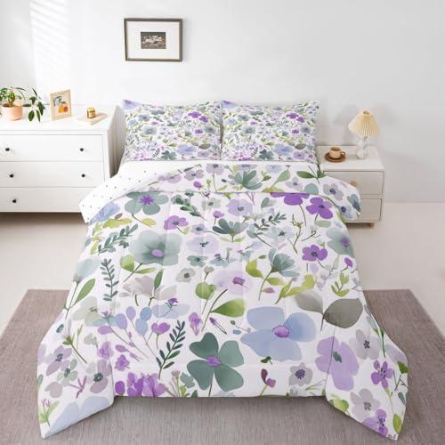 Feelyou Floral Kids Comforter Set Queen Size Spring Boho Bedding