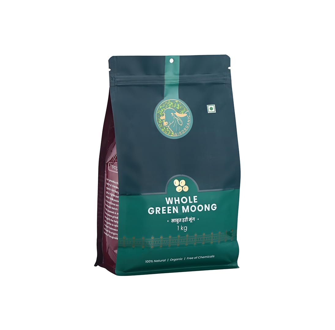 GirOrganic Premium Organic Whole Green Moong (Gram) - 1 Kg | Chemical and Pesticides free | Rich In Protein | High In Nutrients | Gluten Free | No Additives | Gopal Ratna Award Winner 2023 (B0BZRZGF12) Amazon Price History, Amazon Price Tracker