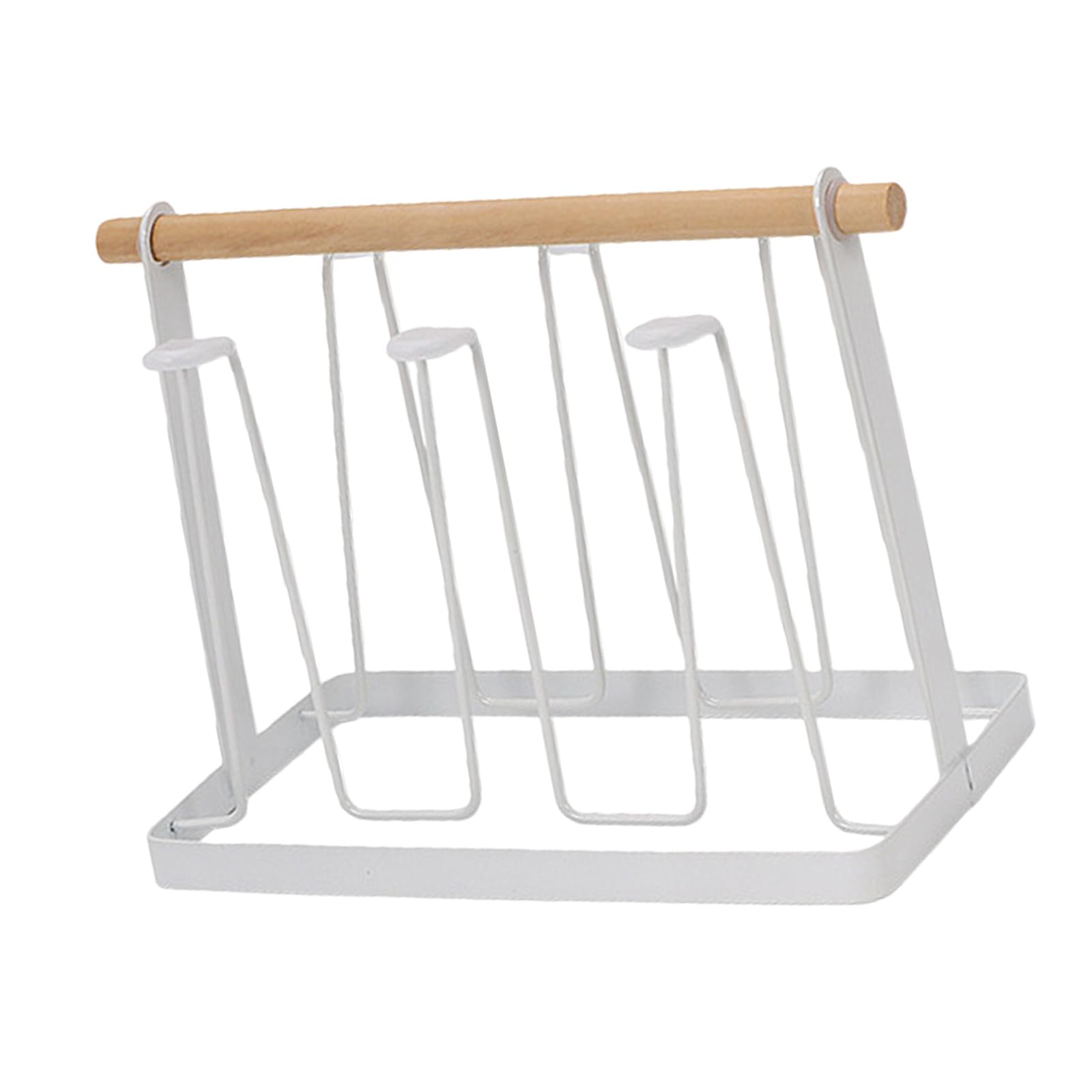 Cazstyk White Iron Mug Rack Cups Organizers Cup Drying Stand Metal Texture Simple Theme Suitable For Modern Homes Decorating Iron Tool Holder