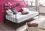 Ohne Matratze moebel direkt online Day-Bed / Einzelbett / Metallbett schwarz
