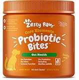 Zesty Paws Probiotic for Dogs - Probiotics for Gut Flora, Digestive Health, Occasional Diarrhea & Bowel Support - Clinically Studied DE111 - Functional Dog Supplement Soft Chews for Pet Immune System