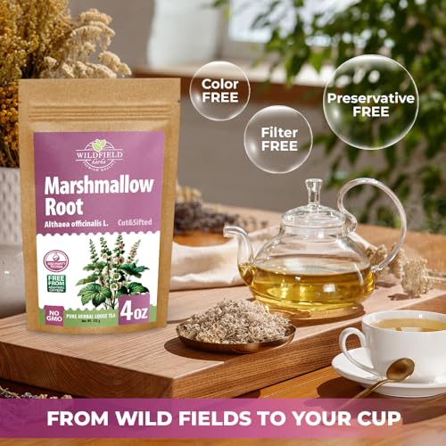 Image of 4 oz. Dried Marshmallow Root Tea Marshmallow Root Herb Herbal Tea (Althaea Officinalis) - 113g Herb Raiz De Malvavisco
