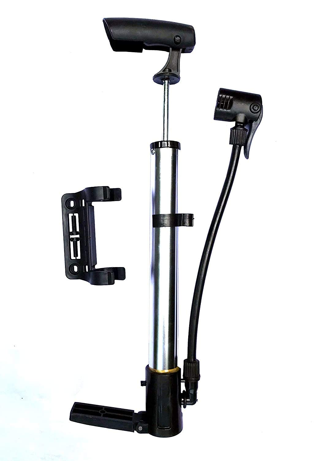 Tusig Bicycle Floor Pump, Cycle Mini Air Pump, Plastic, Multi-Colour (Horizontal Pump)