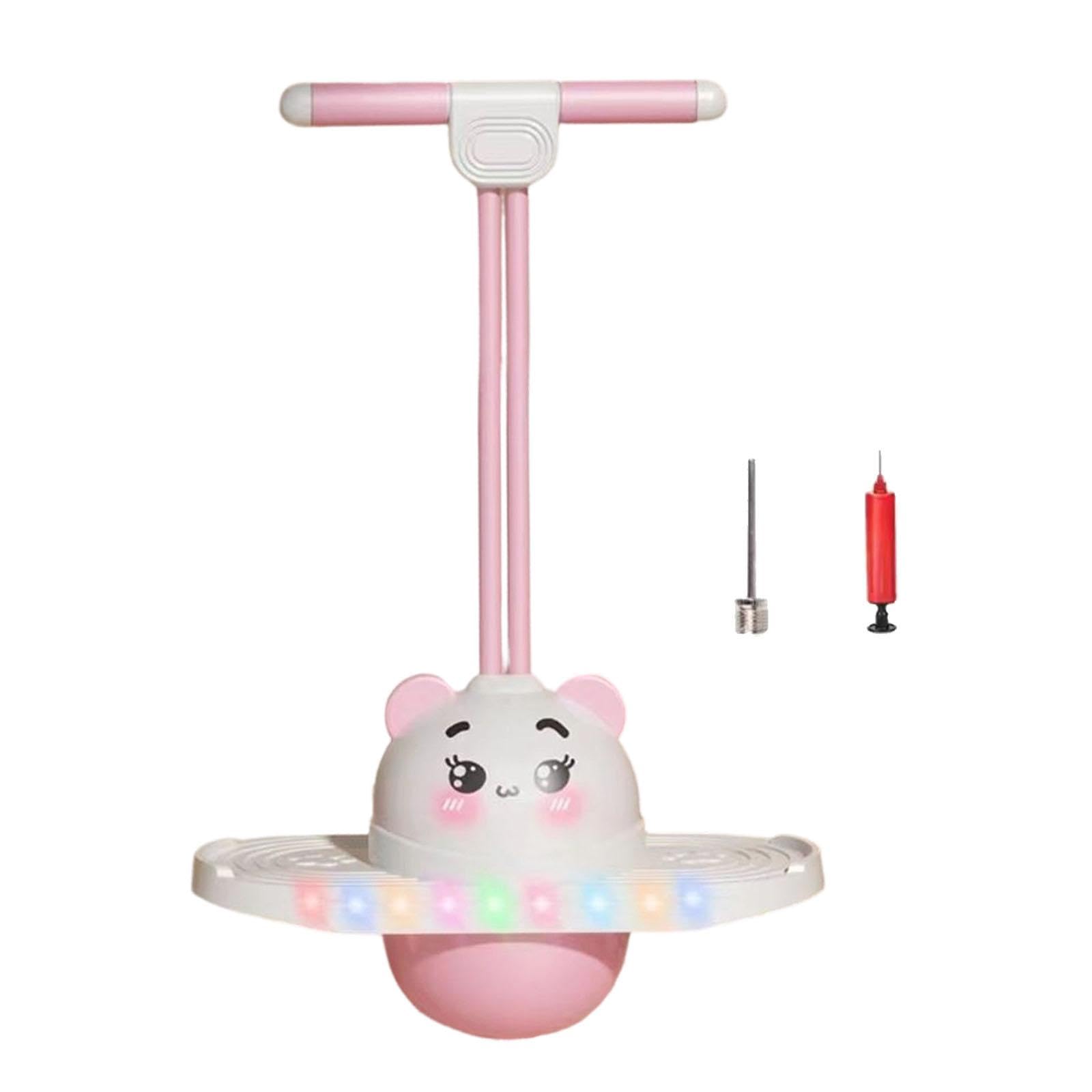 Balle Pogo avec Pompe à Air, Plateau D'équilibre Lumineux, Design Cartoon, Surface Résistante en PP et PVC, Convient Aux Enfants et Aux Adultes, E