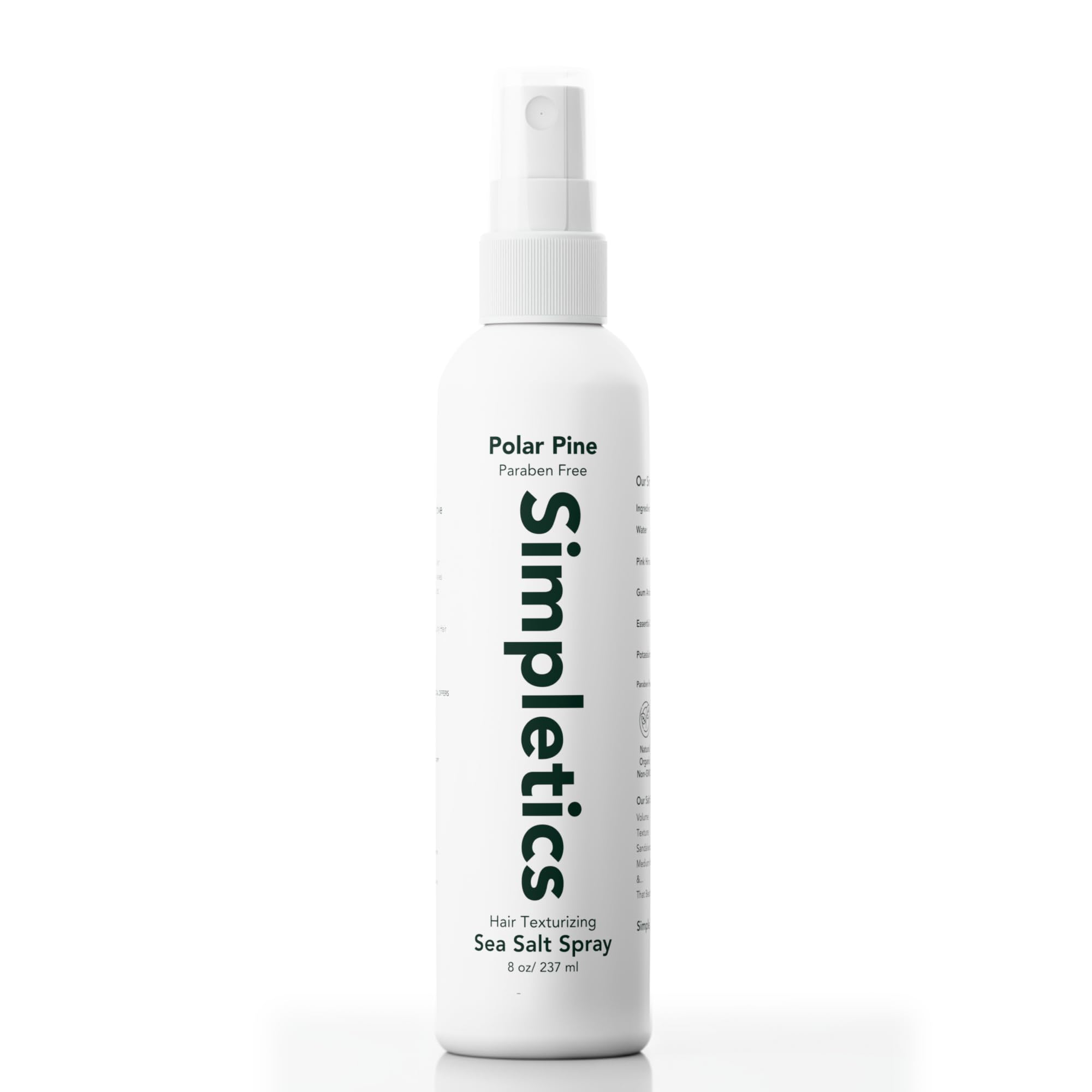 Simpletics Himalayan Sea Salt Hair Spray Pine Scent Natural 5-Ingredient Formula for Beach Waves Volume Light Hold Non-Greasy