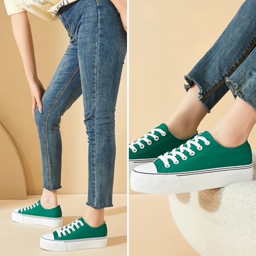 Image of hash bubbie Womens Platform Canvas Sneakers Tennis Shoes | low top non Slip on walking breathable casual comfortable fashion lace up