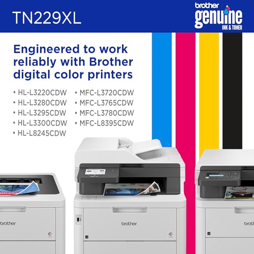 Image of Brother Genuine TN229XLY Yellow High Yield Printer Toner Cartridge - Print up to 2,300 Pages(1) (Pack of 4)
