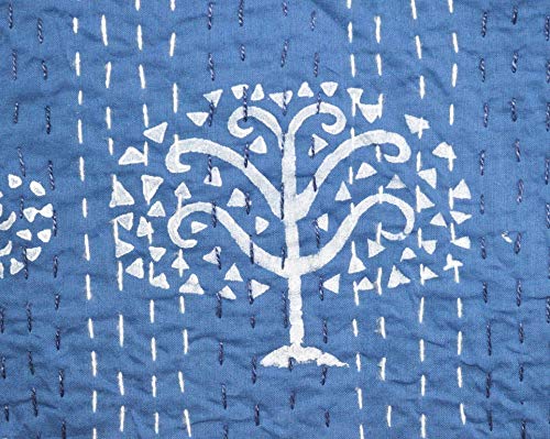 Copriletto kantha cotone lavato, midako fantasia fondo blu La Redoute Interieurs | La Redoute