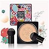 Mushroom Head Air Cushion CC Cream Foundation, Beauty Cream Exo Too BB Cream, Moisturizing, Long Lasting, Matte Concealer, Light Weight, WaterProof Liquid Foundation with 2PCS Mushroom Head