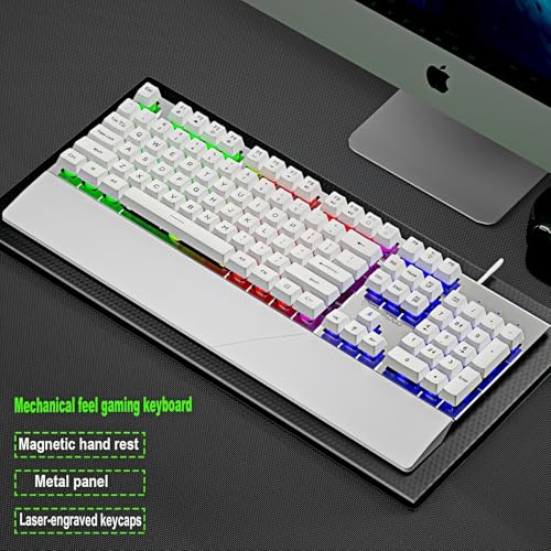 Teclado Gamer Guiheng LED Arcoíris USB 104 Teclas miniatura 2