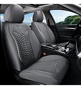 Coverado Universal Leather Seat Covers Full Set - 5 Seats, Gray, Waterproof Leatherette For Cars & SUVs 9 thumbnail image