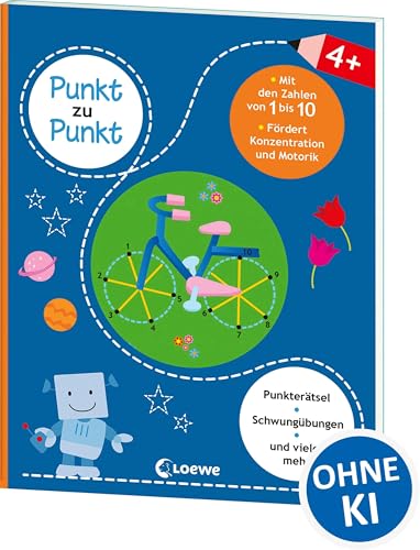 Punkt zu Punkt - Mit den Zahlen von 1 bis 10 (blau): Punkterätsel für Kinder ab 4 Jahre